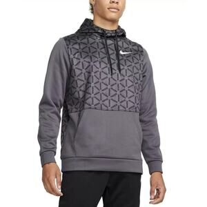 Nike Therma Printed Pullover Men's Hoodie Gray Extra Large